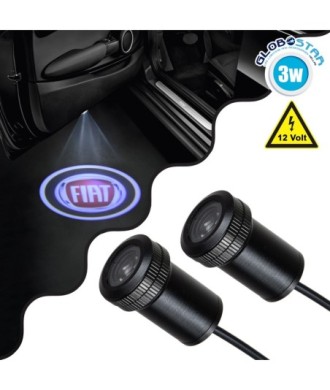 GloboStar® 81606 FIAT Ghost Car Brand Logo Projector - Προτζέκτορας Προβολής Μάρκας Αυτοκινήτου LED CREE XHP35 3W 240lm 120° DC 12V IP20 Ψυχρό Λευκό 6000K